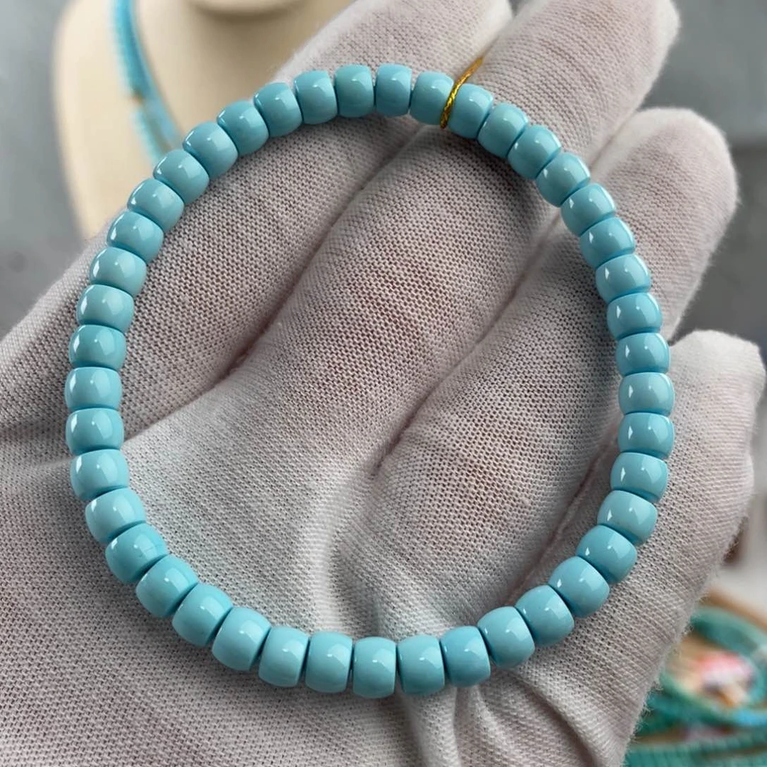 绿松石手链未镶嵌云盖寺精品直切卡5.5