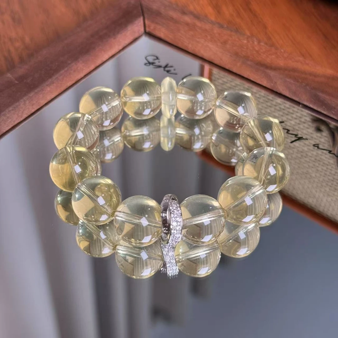 「金生水起」柠檬黄水晶手串手链 颜色微差多样性发其一ZF265