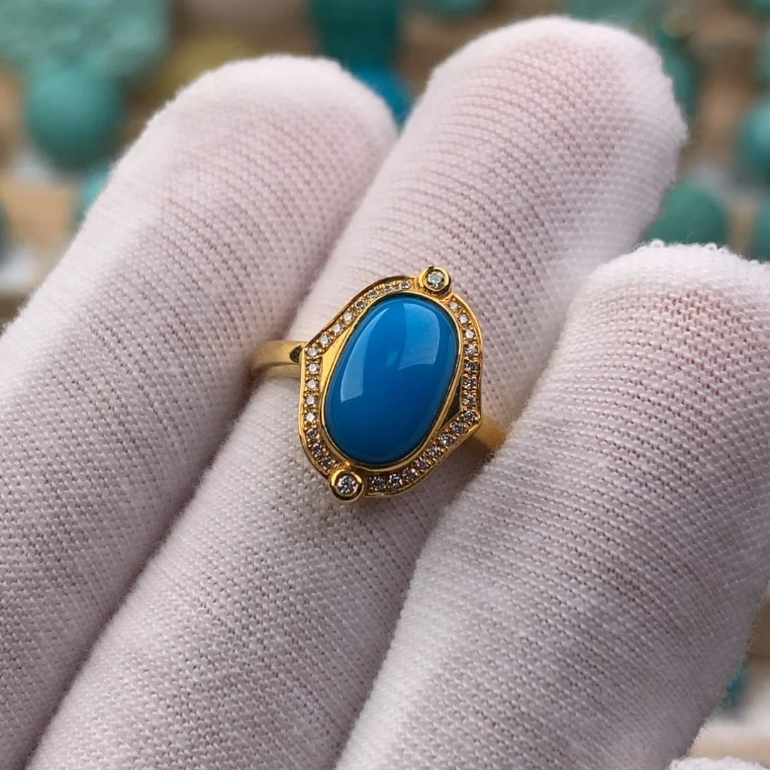 绿松石18K金镶嵌发饰