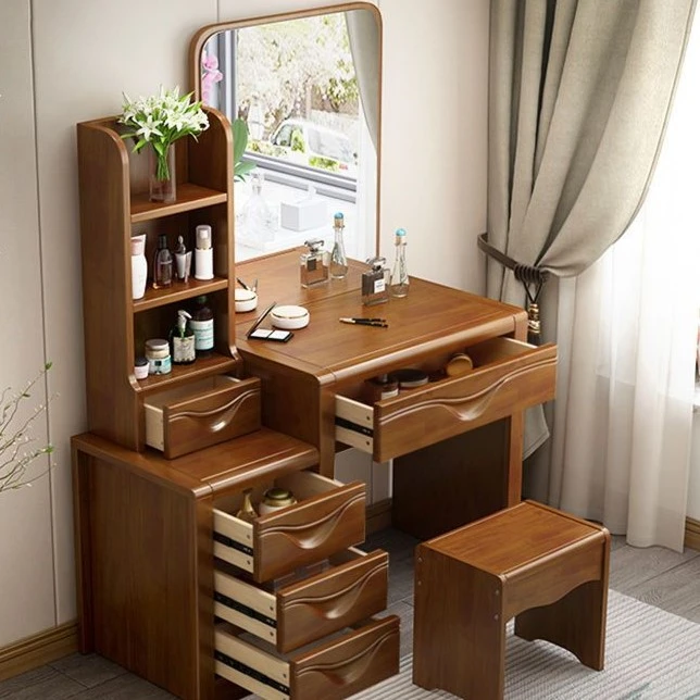 橡木梳妆台中式实木2024新款现代简约网红ins经济型2085AS妆台