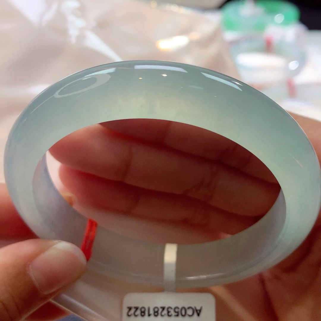 未镶嵌手镯翡翠晴绿起双眼皮68-05