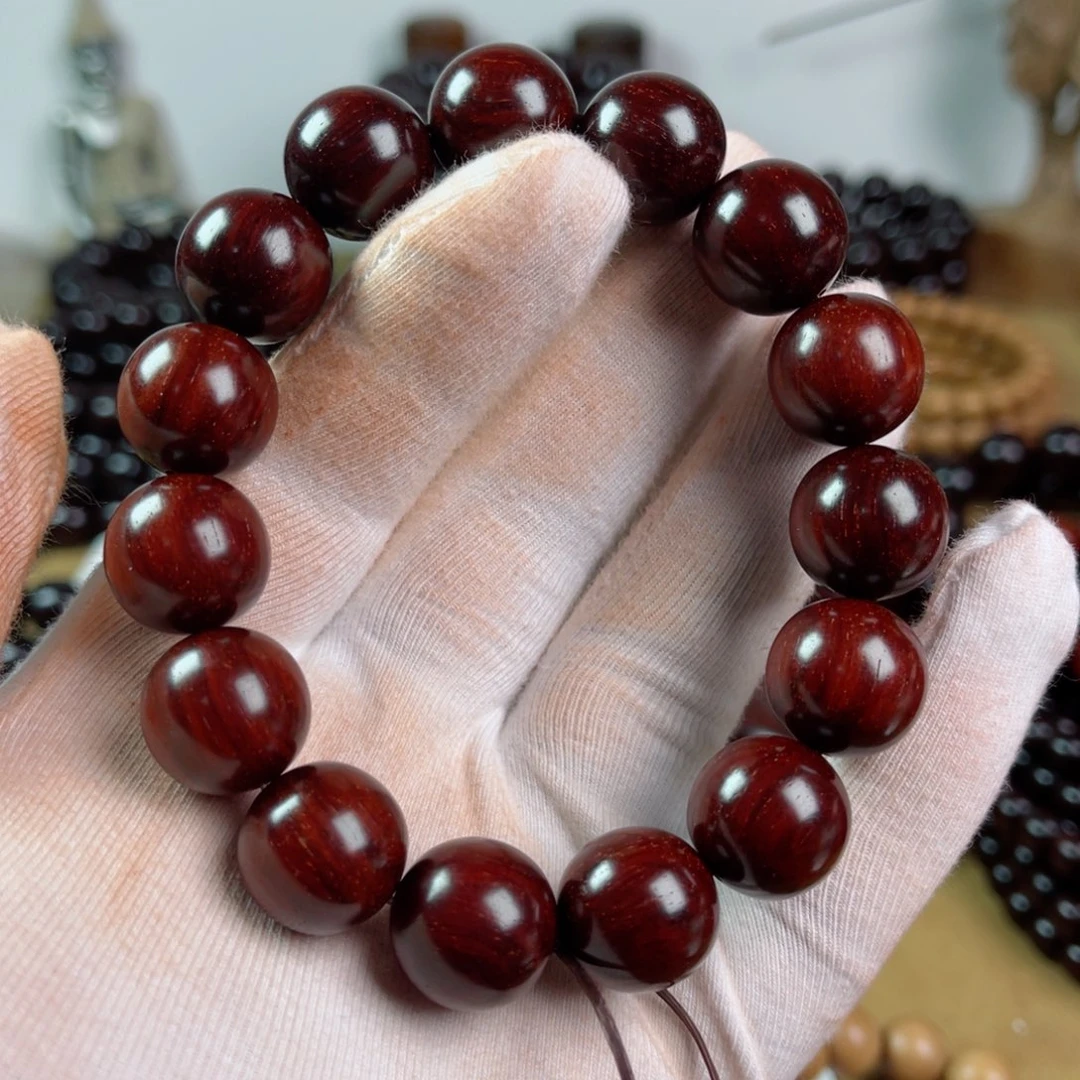 手串/手链小叶紫檀1.5高油润鳞底金星底色干净