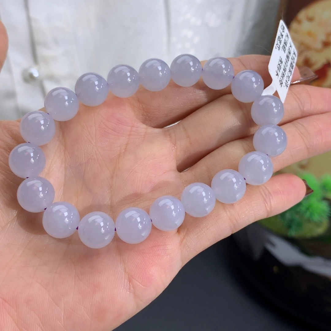 未镶嵌手串翡翠卡10冰胶淡淡淡紫手串