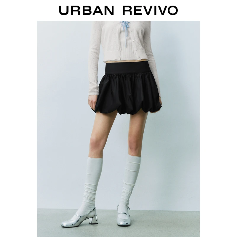 【轻夏运动】UR2025新款女装欧若风蓬蓬花苞短款半裙UYY550009