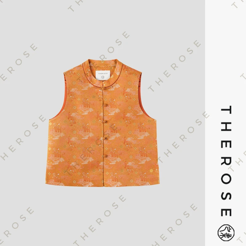 之柔【流光狮子座】钱小萍新中式宋锦马甲气质优雅桑蚕丝马甲上衣女