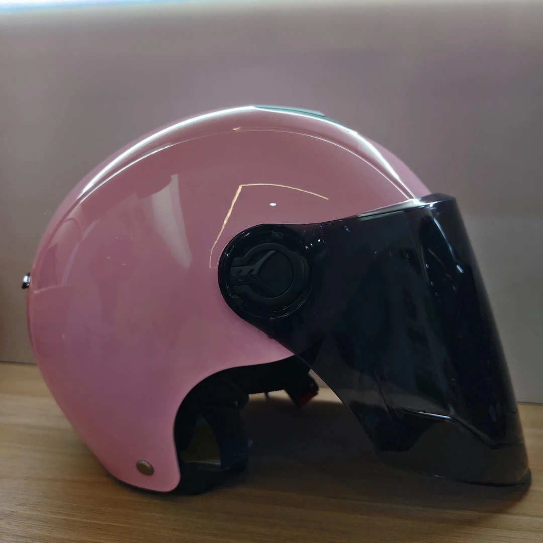 311浅粉茶色长镜片瑕疵夏款电动车头盔