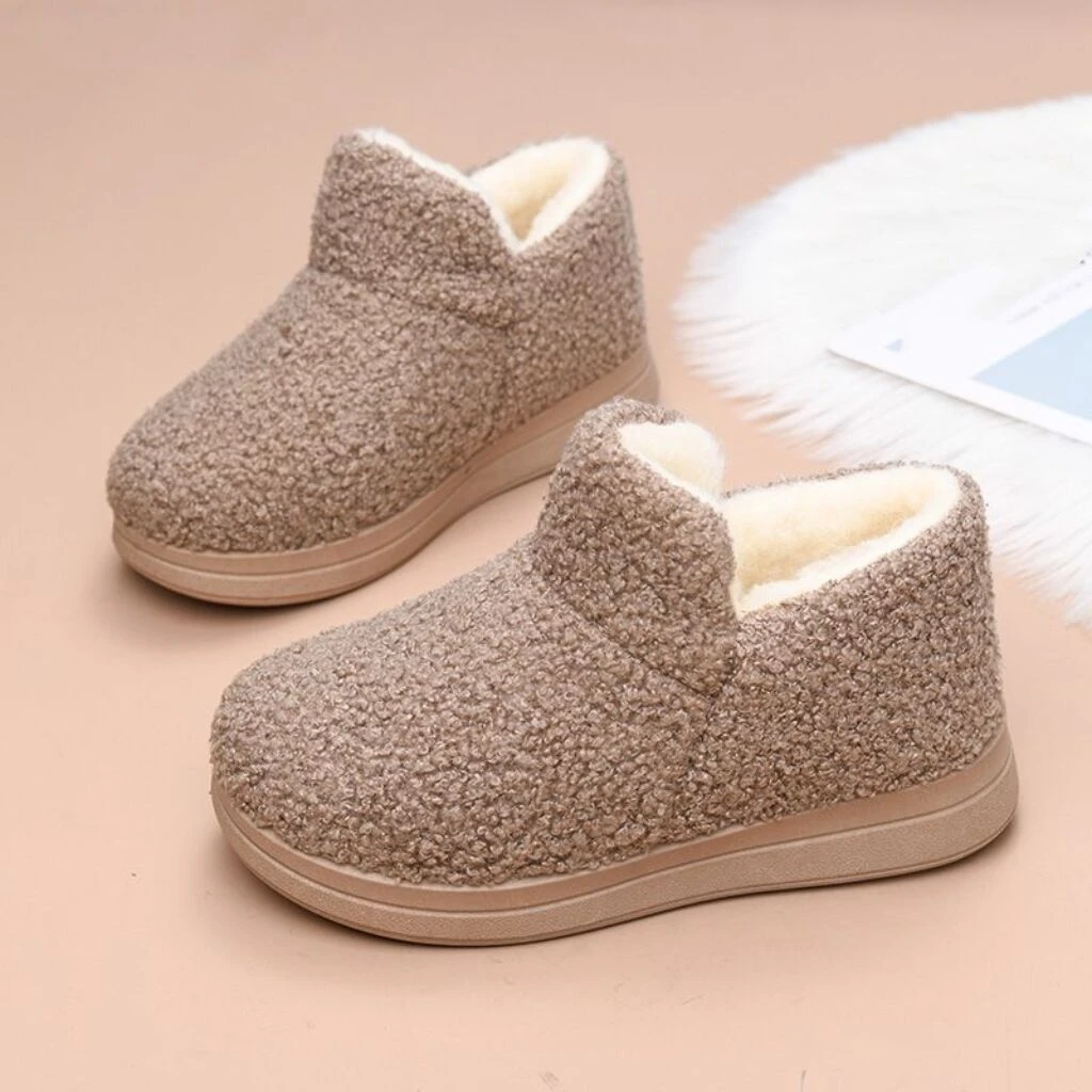 老北京棉鞋女加绒保暖妈妈棉鞋防滑一脚蹬中老年棉鞋女软底雪地靴