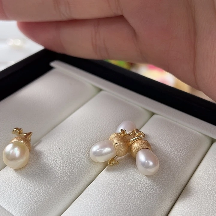 吊坠(不含链)银S925镶嵌淡水珍珠