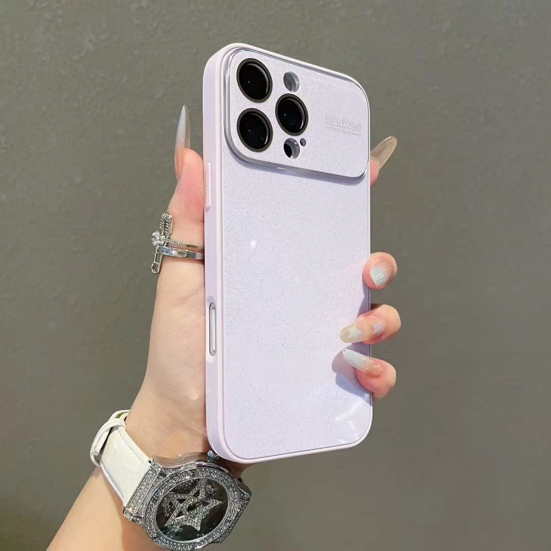 简约闪粉纯色适用苹果17promax手机壳16pro个性15时尚创意14女款