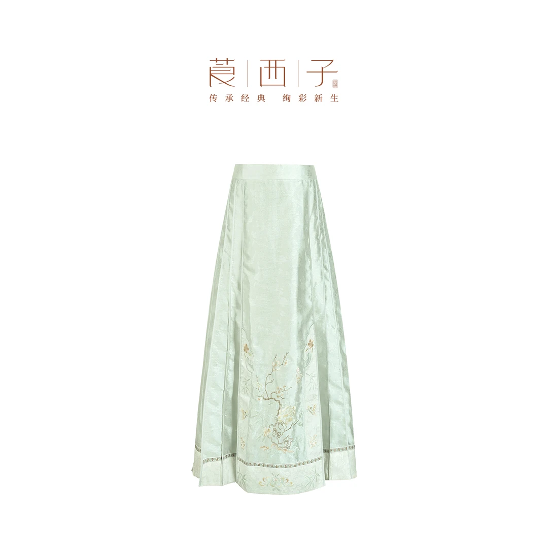 【暗香】非遗服饰新国风千金清冷感贵系衣服刺绣马面裙百搭通勤半裙