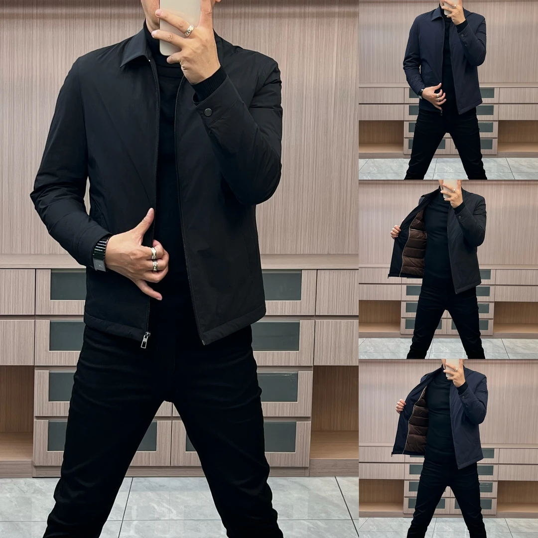 今晨优品-25冬季高品轻奢简约商务90白鹅绒翻领羽绒夹克外套35959