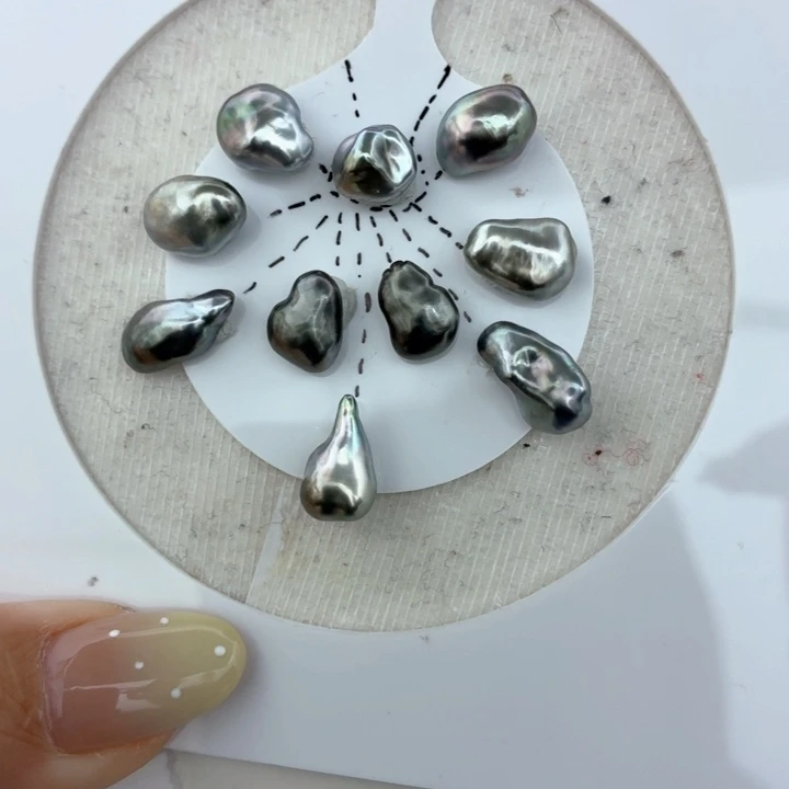 海水珍珠裸珠海水珍珠炫彩大溪地keshi 裸珠