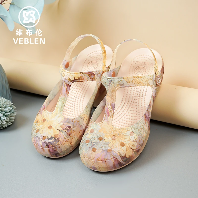 VEBLEN/维布伦夏季凉鞋防滑舒适时尚女款外穿印花2024爆款
