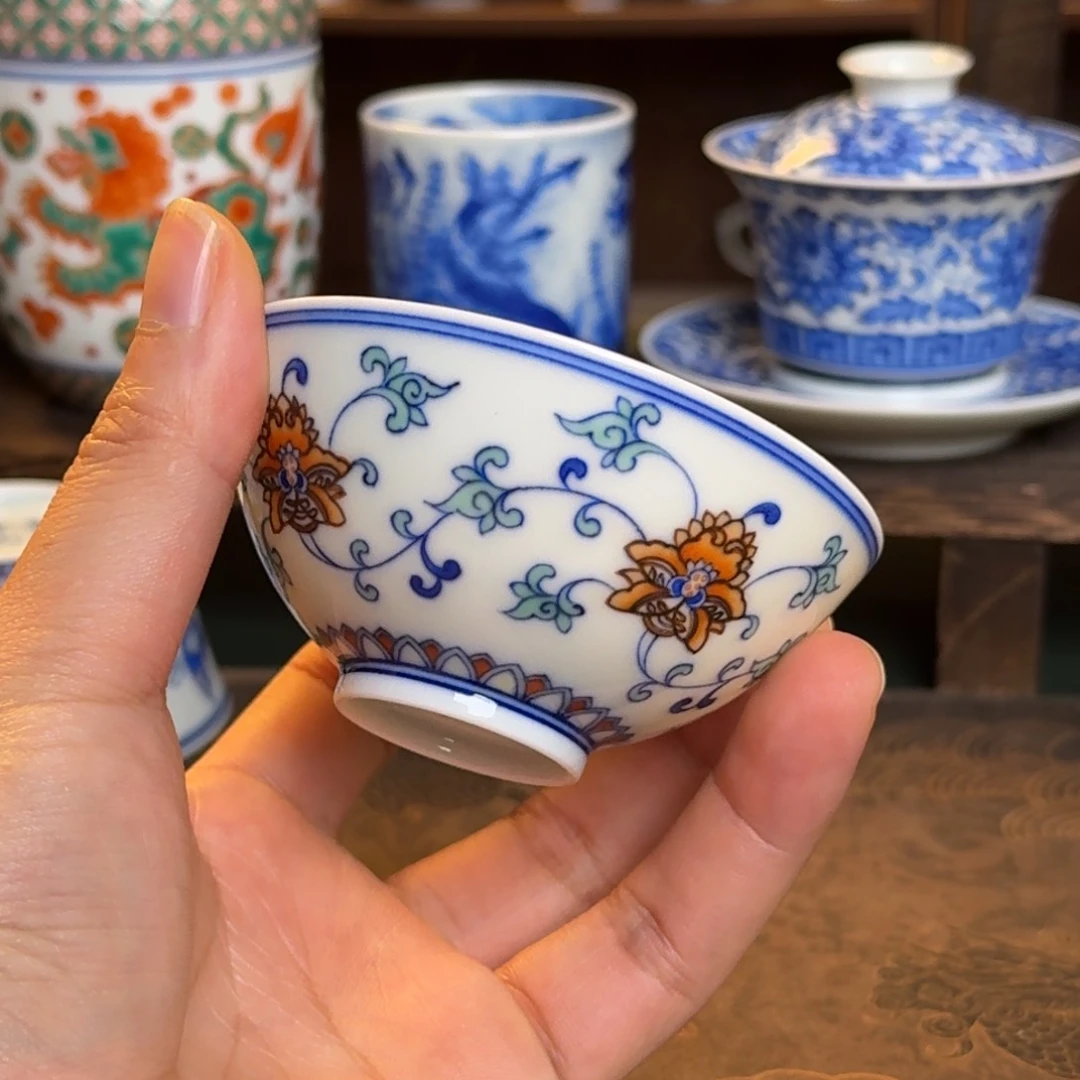 纯手工手绘陶瓷茶具一个点