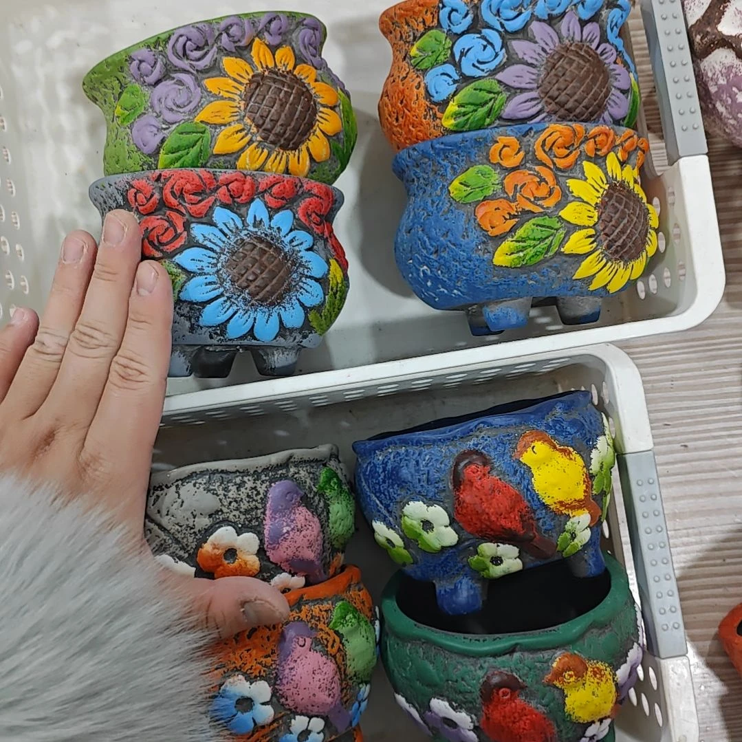 红陶吸水透气的白陶花盆凑满12发货