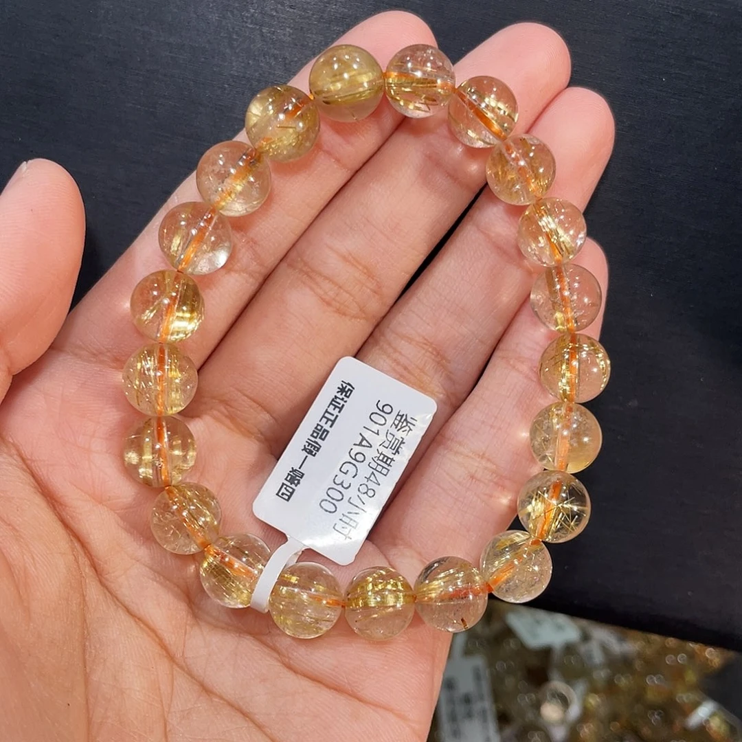 金***芳未镶嵌发晶手链顺发钛晶9mm