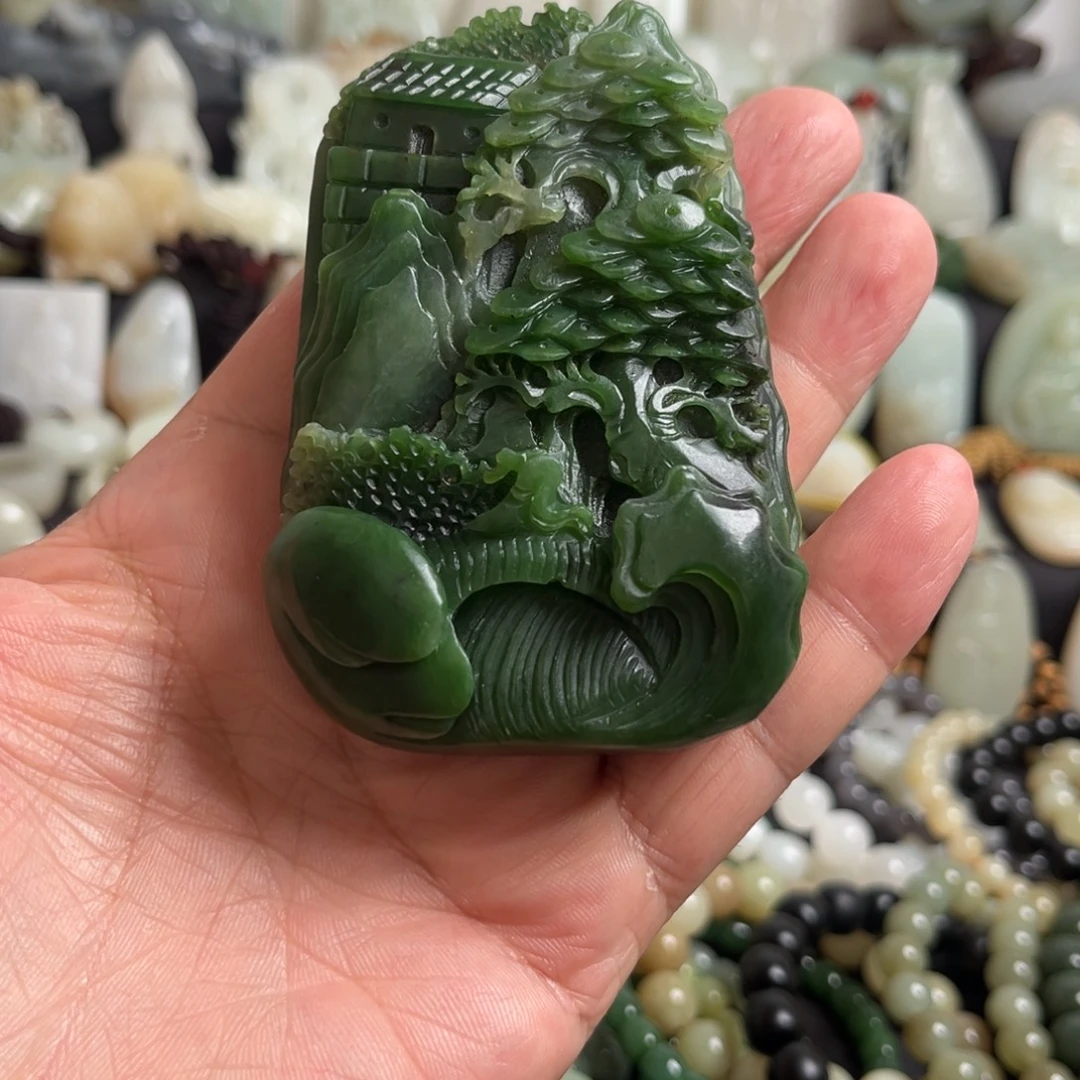 吊坠(不含链)未镶嵌和田玉（碧玉）