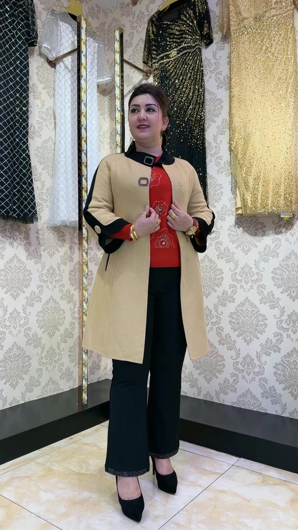 【MeiLiTan】中长款冬装新款外套显瘦网红秋冬翻领气质洋气时尚6