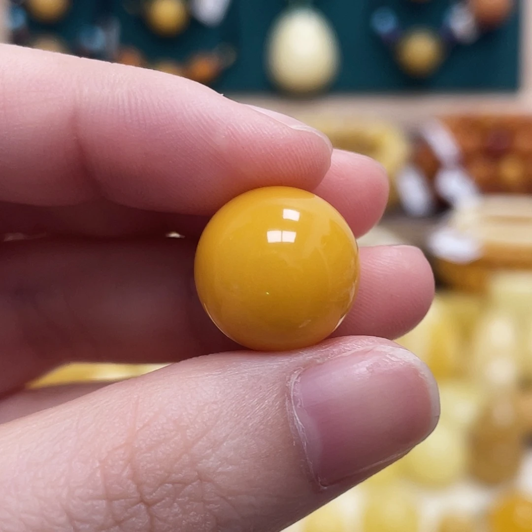 蜜蜡未镶嵌珠宝奇石15.3mm圆珠