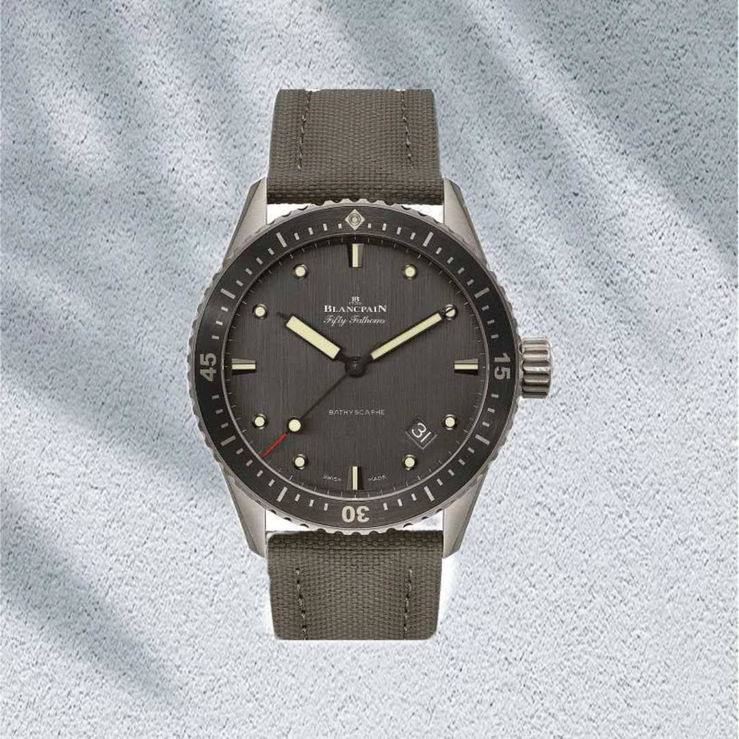 99新 宝珀 25年保卡 宝珀/五十噚系列5000 1210 G52A  钛金属