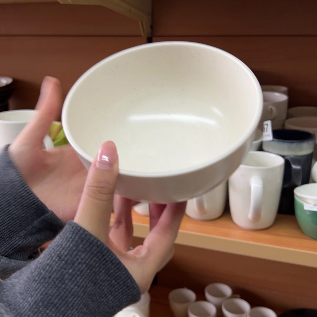 新骨瓷140微瑕哑光白芝麻釉 5.75寸米饭碗