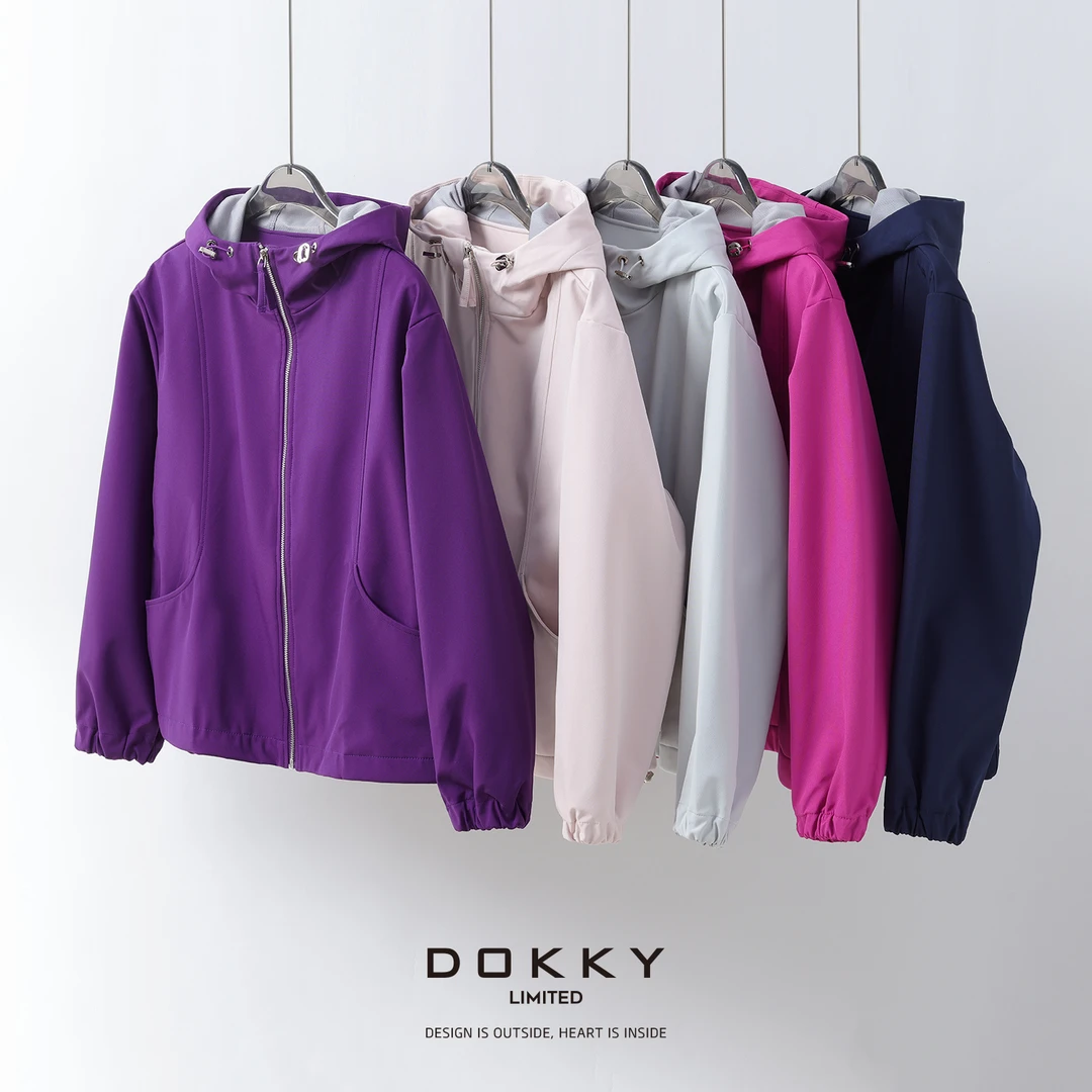 【欧若拉】DOKKY超五防.舒适软壳.休闲时髦|连帽冲锋衣