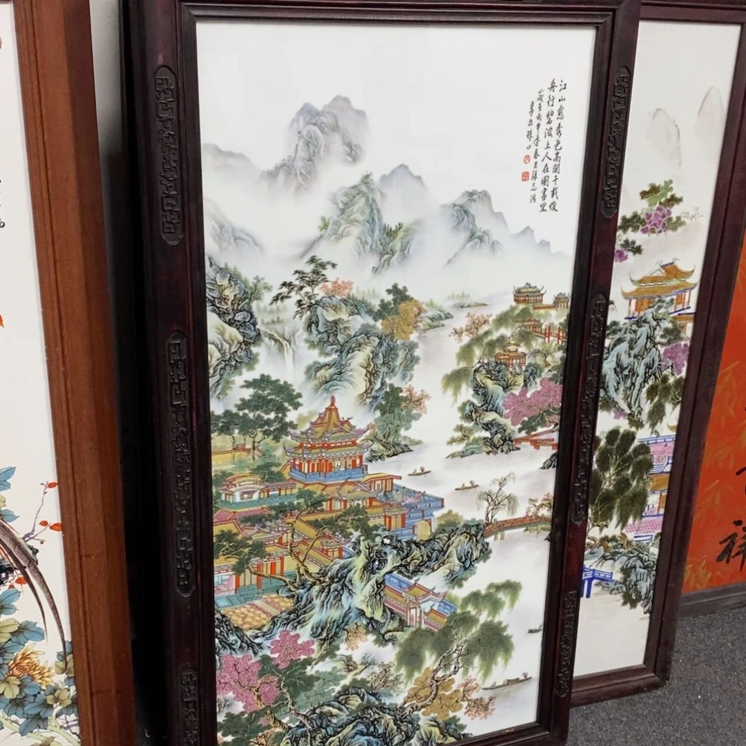 瓷片1.2*66*1景德镇瓷板画柴窑烧制