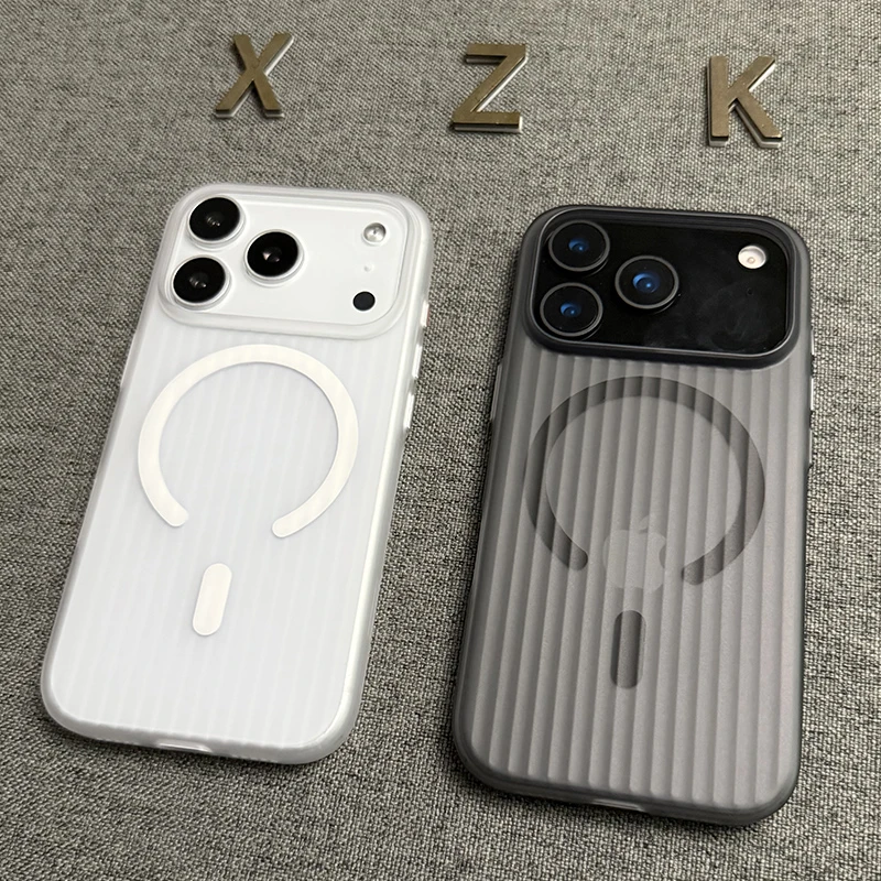 瓦楞冰雾磁吸壳适用于苹果17手机壳男iphone17pro保护套新款max套