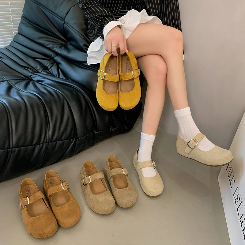 复古浅口勃肯鞋女2025秋季新款百搭玛丽珍内增高两穿包头半拖