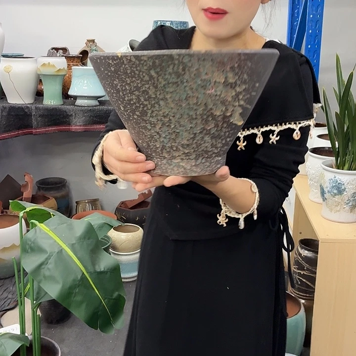 28×18 -粗陶花盆有孔-买买买