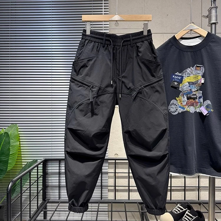 2025秋冬新款男士休闲裤时尚百搭宽松束脚哈伦裤痞帅个性工装裤