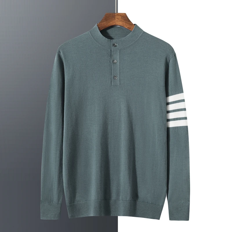 【不议价】男士精纺纯山羊绒16针圆领高端系列针织长袖经典套头衫