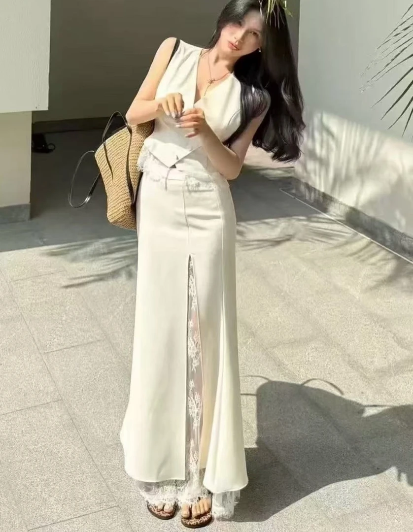 【5268】Y#马甲上衣+半身裙【套装】