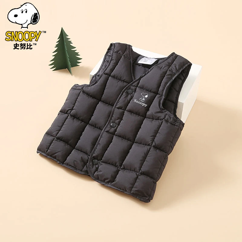 【补贴福利】史努比儿童休闲内穿男女童百搭保暖黑色棉马甲SZZ027