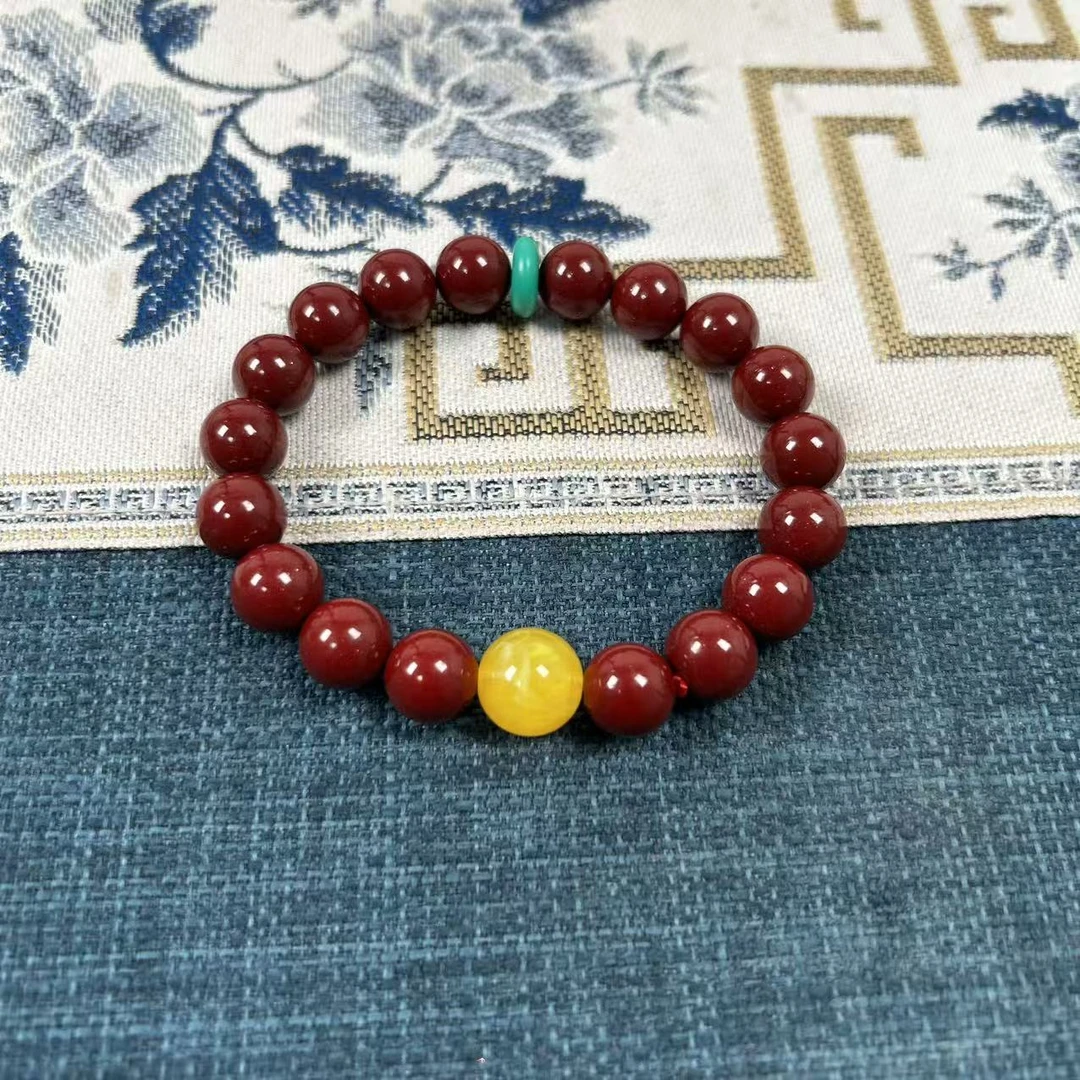 含辰砂工艺品精品设计卡10mm松松搭配蜡蜡单圈手串