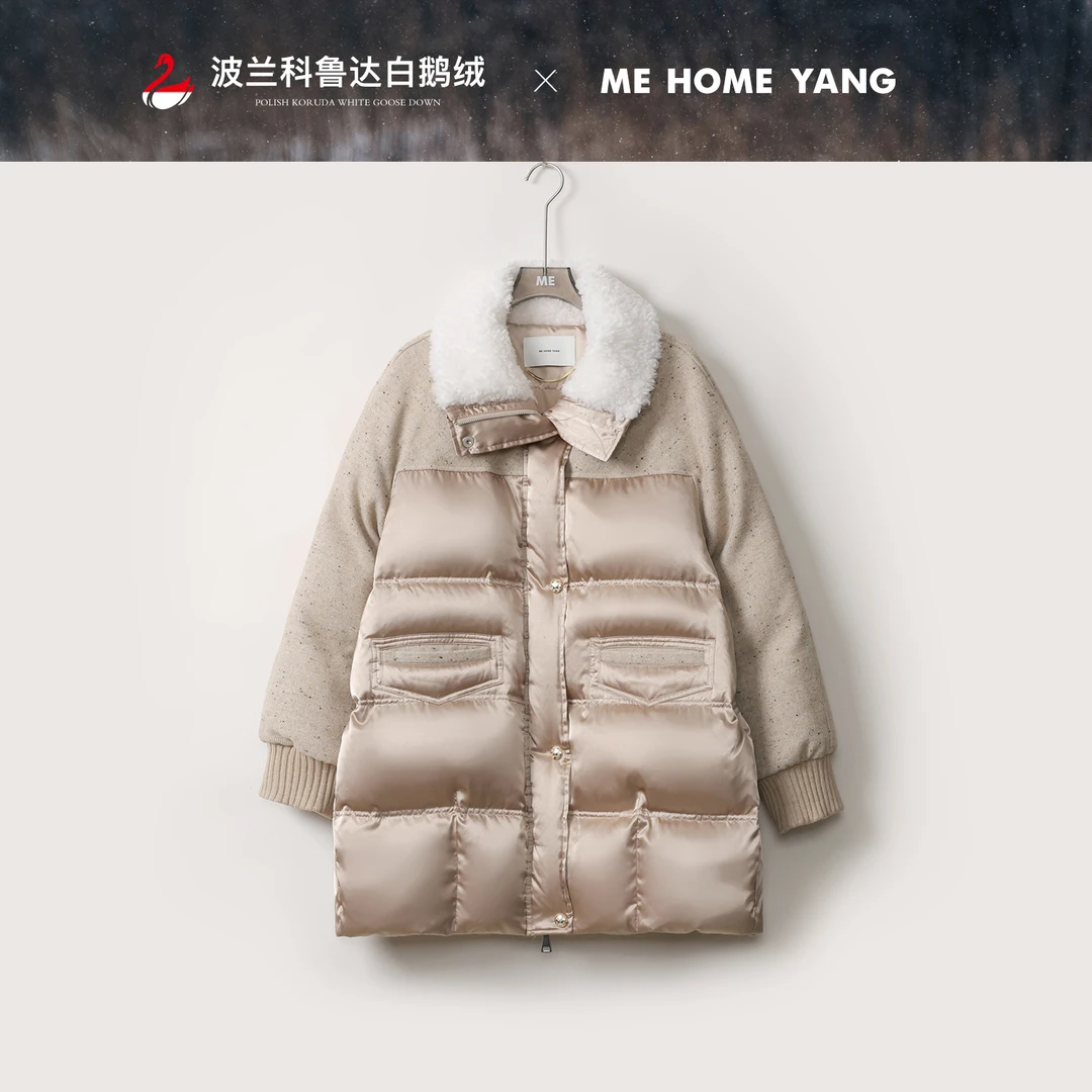 ME【波兰进口科鲁达冬宜雪一手长】白鹅绒绵羊毛毛领羽绒服MEQA4594