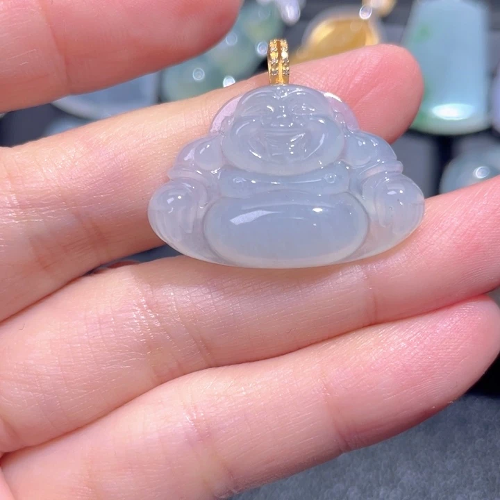 颈饰18K金镶嵌翡翠翡翠