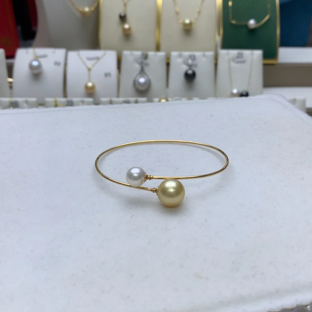 手镯海水珍珠18K金镶嵌