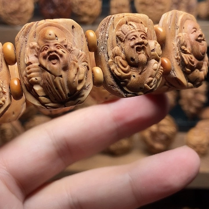 桃核浮雕神仙汇手牌