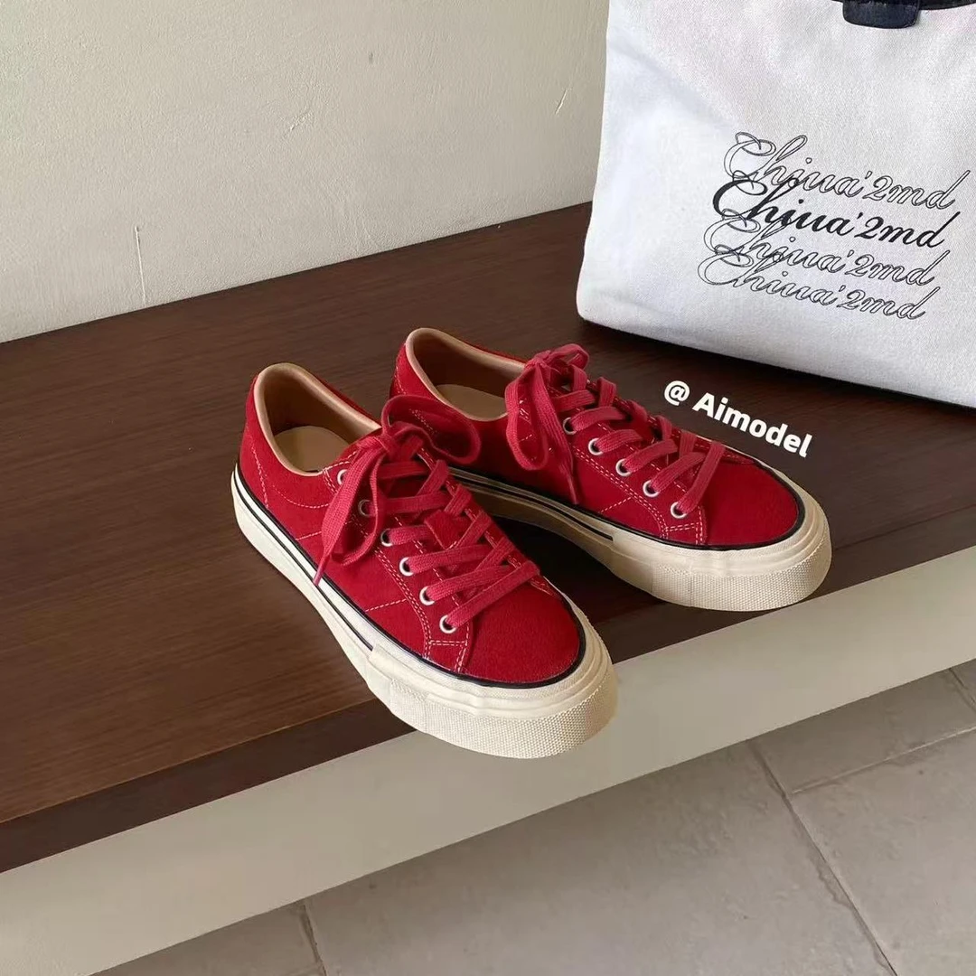 【五五定制】2025新款—夏季时尚休闲拼色厚底绒皮板鞋1726