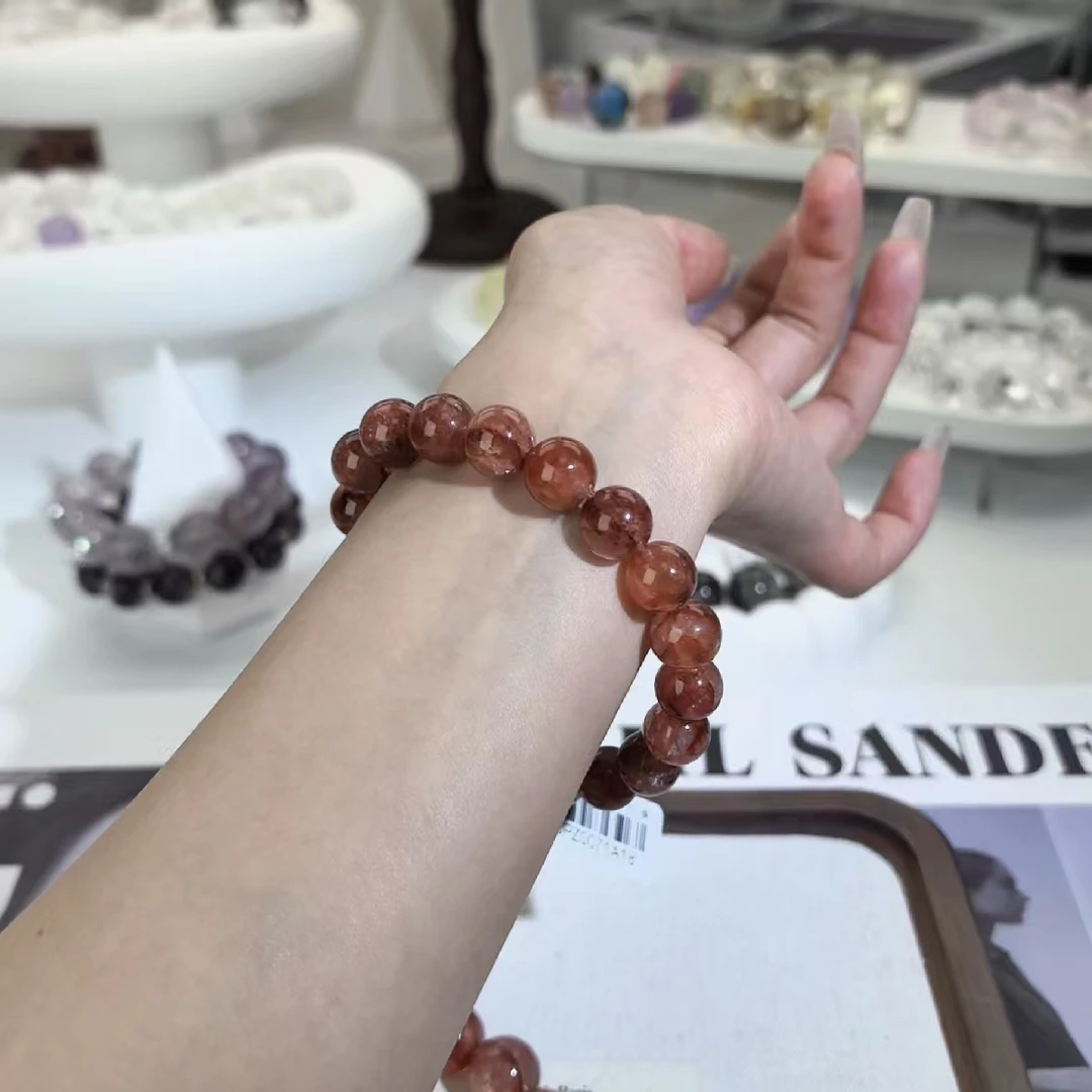 【锦鲤赐福】天然高品质素圈巴西红胶花水晶多样性发其一