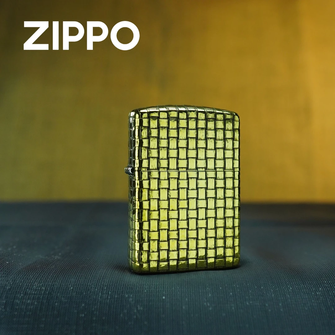 ZIPPO 打火机正品 168黄铜编织纹路DY9912DK 0336【大白专属】