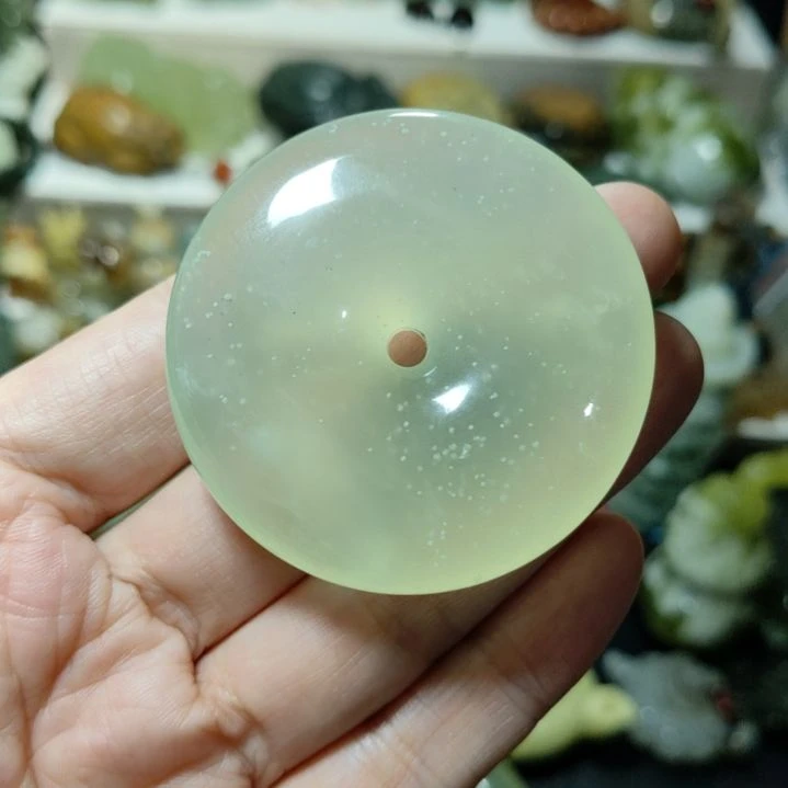 岫玉微瑕平安扣未镶嵌