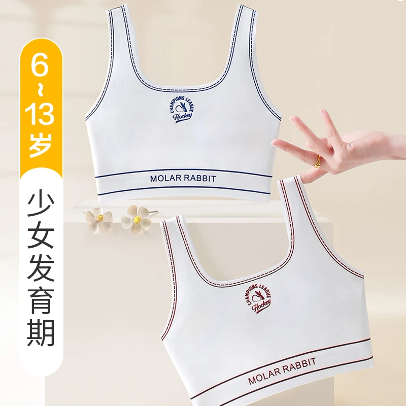【2件】6-13岁一阶段发育期护敏少女内衣儿童文胸女童轻薄款小背心