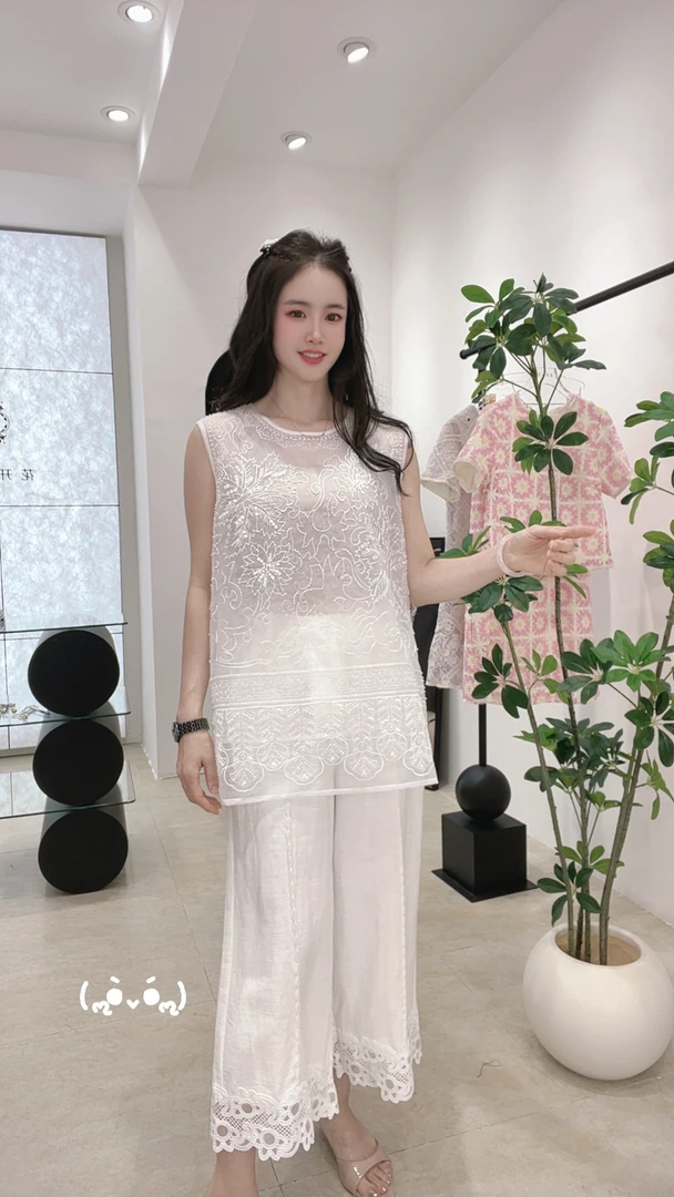 白玉生香【新中式】马甲气质时尚无袖重工