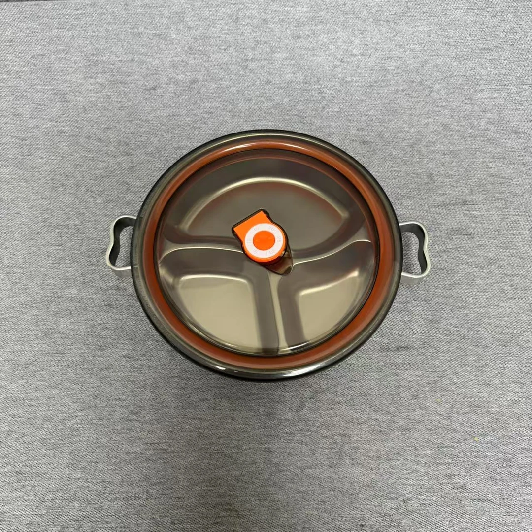 10-048 不锈钢带盖双层餐盘 隔凉隔热 17.5*4.5CM