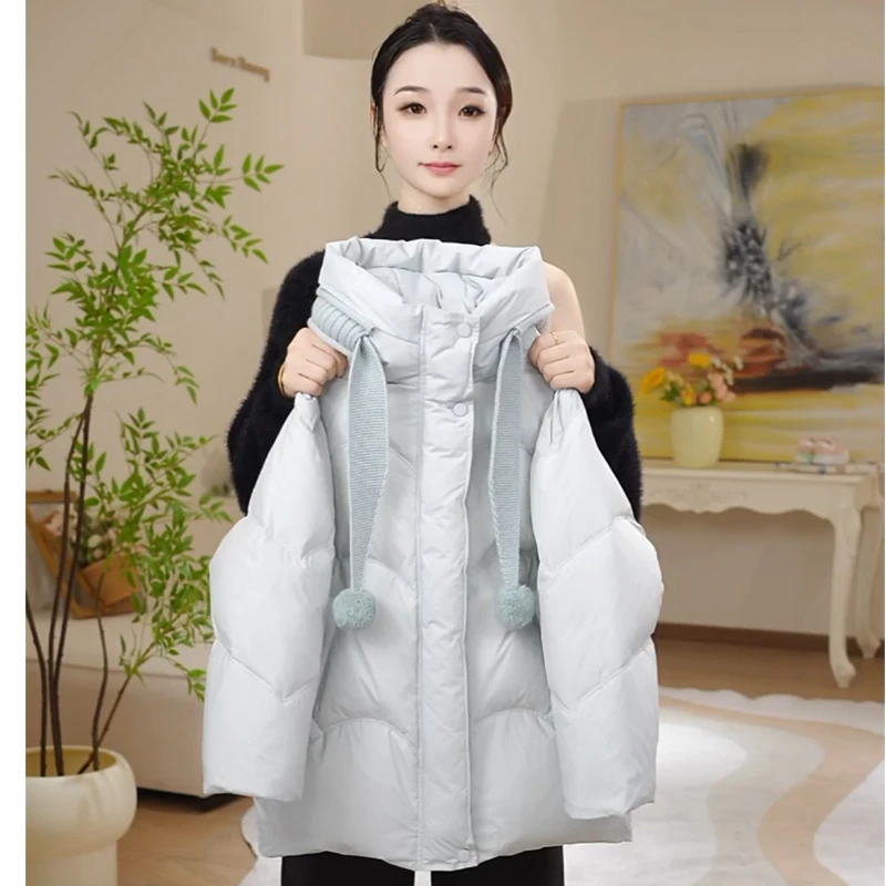 女童冬装厚款棉服外套2025冬季新款女孩时尚带帽保暖棉服Q63455