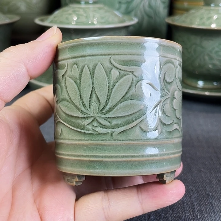 夏***周耀州窑观复琴炉瑕品