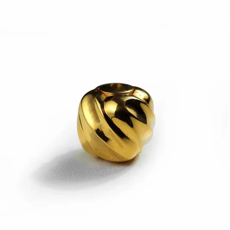 铜合金串珠镀18k扭转乾坤隔珠隔片DIY项链手链百搭高级三通配件