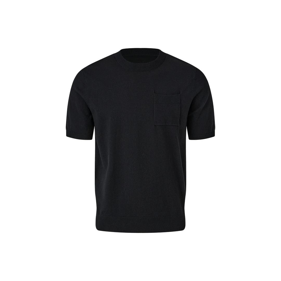 zCurb春夏小口袋圆领短袖polo衫 95%棉一体成衣休闲打底衫